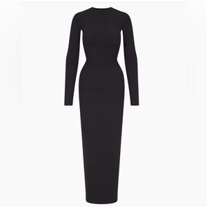 SKIMS Elegant Black Long Sleeve Dress